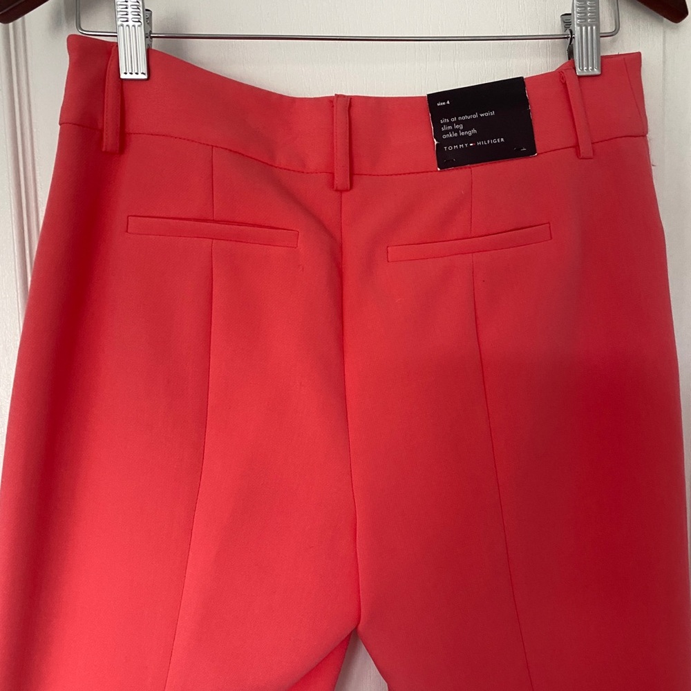 Tommy Hilfiger Vibrant Red Straight Leg Pants